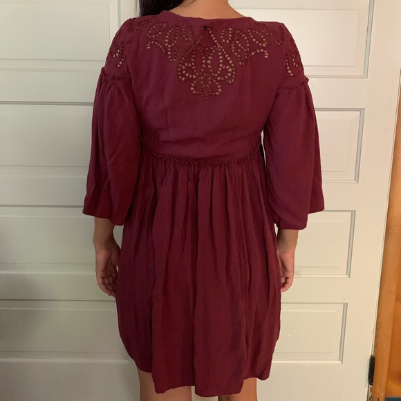 American Eagle Maroon Babydoll dress - Picture 2 of 3